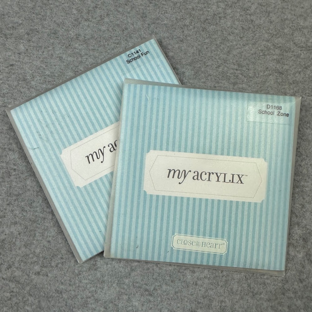 Close To My Heart My Acrylix School Fun C1141 & School Zone D1168 Stamp Sets